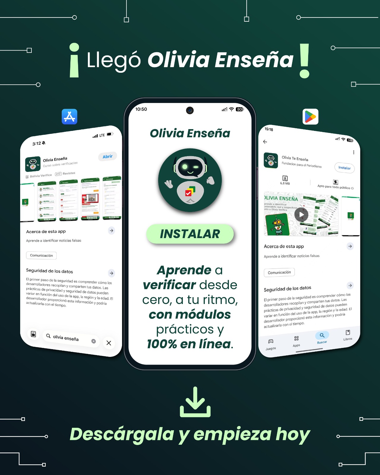 Aplicación móvil Olivia te enseña