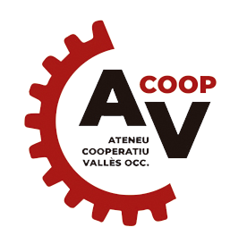 Logotip Ateneu Cooperatiu Vallès Occidental. AVCoop amb un engranatge.