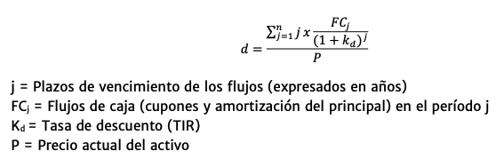 Fórmula de la duración de Macaulay